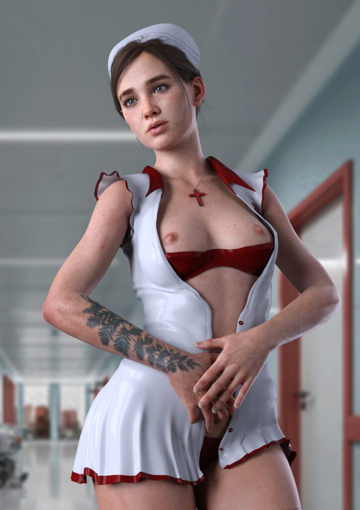 Ellie Rule Porn Busty Female Nurse Cap Pinup Pose Nude The Last