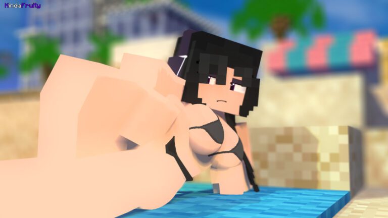 Minecraft Porn Hentai Mine Imator Looking Back Bikini Outside