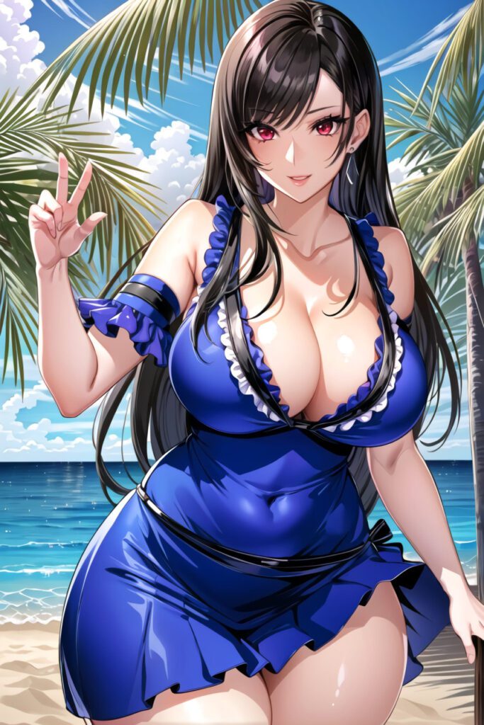 Final Fantasy Porn Hentai Black Hair Curvy Female Long Hair