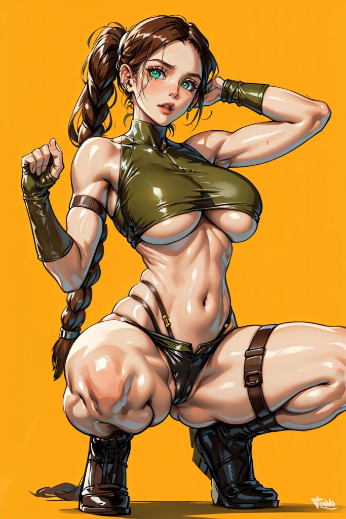 Tomb Raider Porn Athletic Wide Hips Posing Thigh Boots Valorant