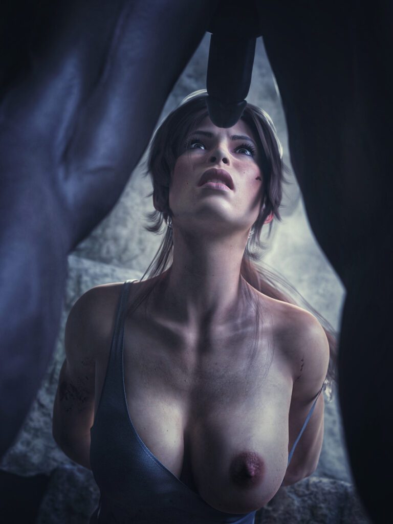 Tomb Raider Hentai Tied Hair Tongue Interracial Lips Brown Hair