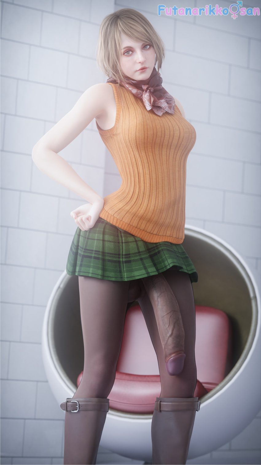 Resident Evil Sex Art Futanari Futanarikko San Blonde Hair Looking