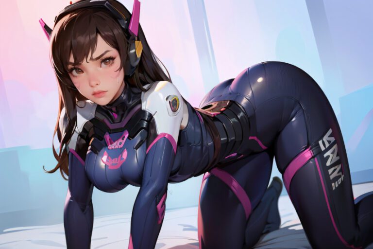 Overwatch Hentai Long Hair Ape Loo Brown Hair Thick Thighs Simple