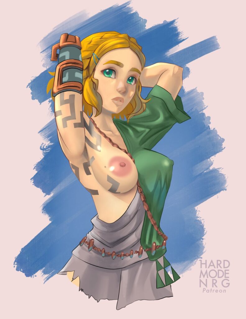 The Legend Of Zelda Hot Hentai Mole On Breast One Breast Out Blue