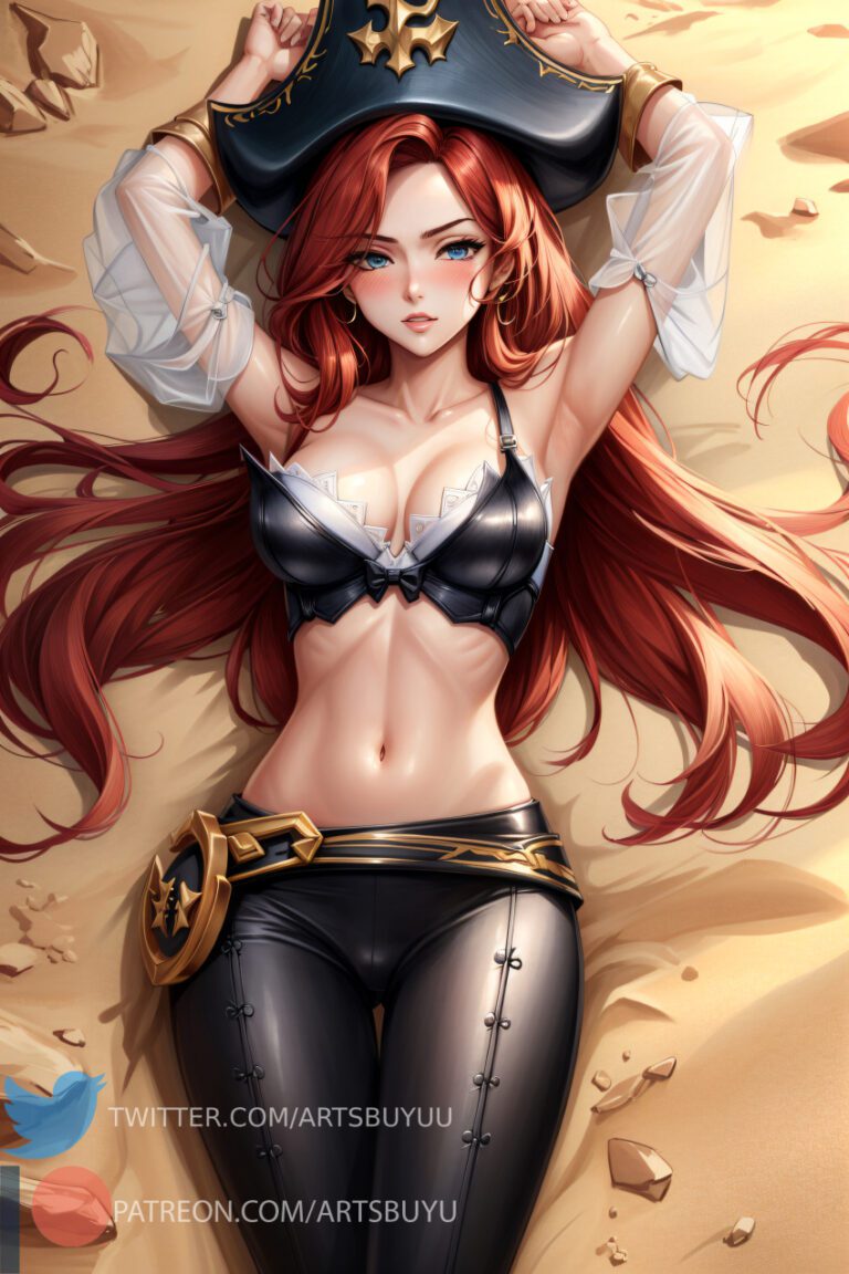 League Of Legends Game Hentai Red Hair Artsbuyu Parted Lips Bikini