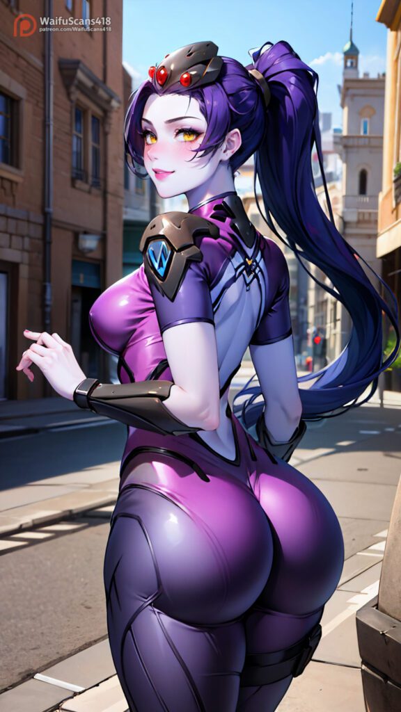 Overwatch Hentai Widowmaker Wide Hips Purple Hair Ponytail