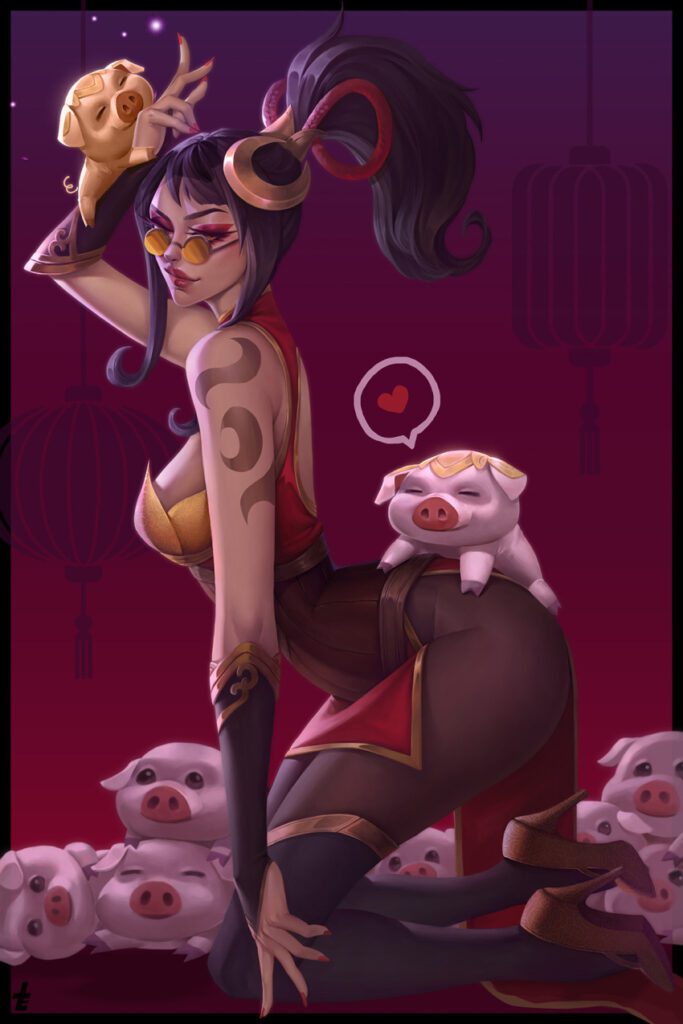 League Of Legends Hot Hentai Kneeling High Heels Firecracker Vayne