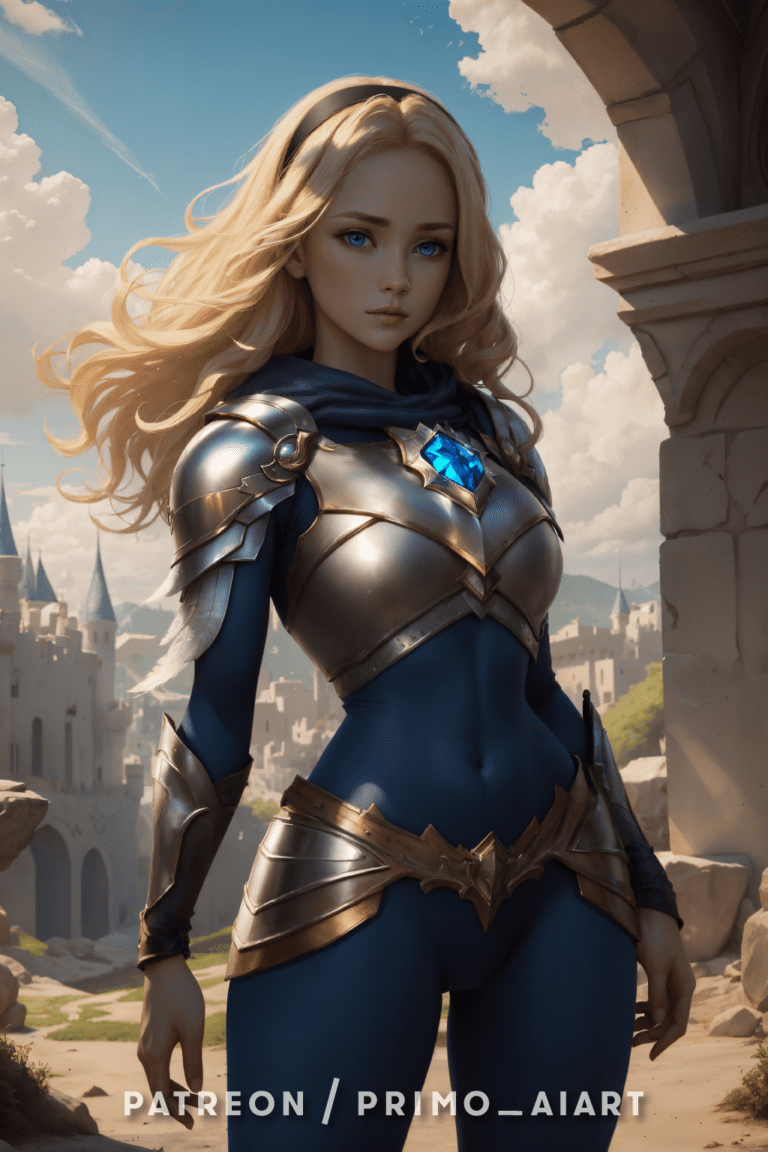 League Of Legends Porn Solo Female Blue Eyes Armguard Blonde Hair