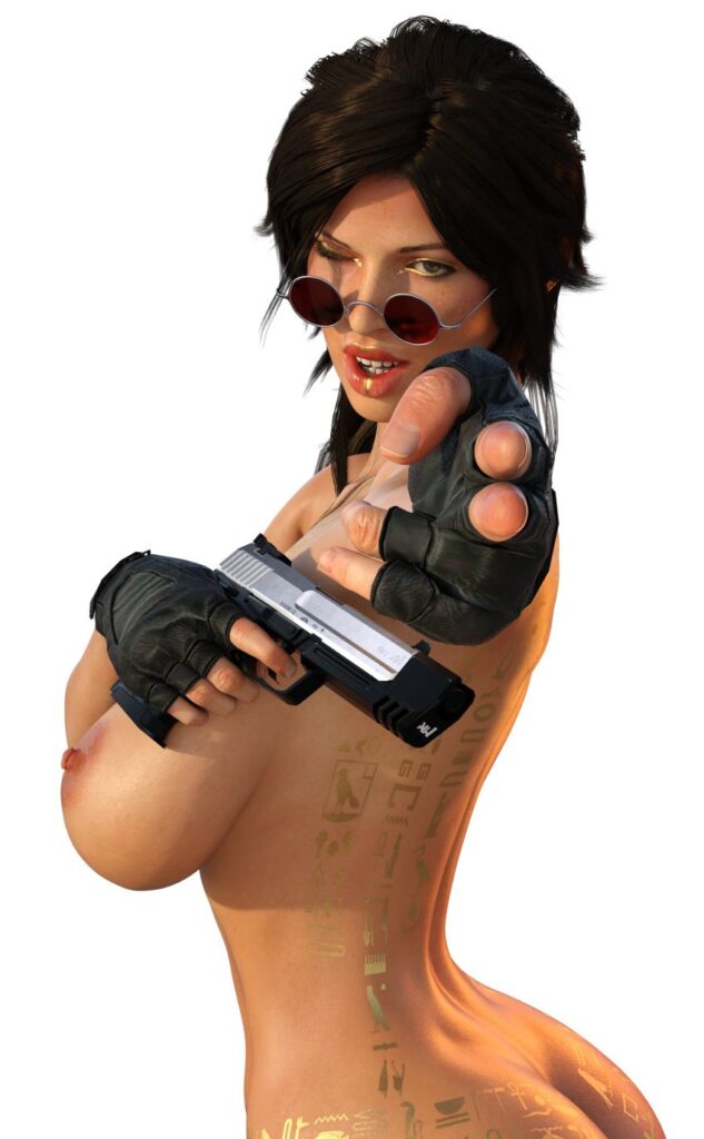 Tomb Raider Hentai Nude Female Looking Over Eyewear Large Breasts