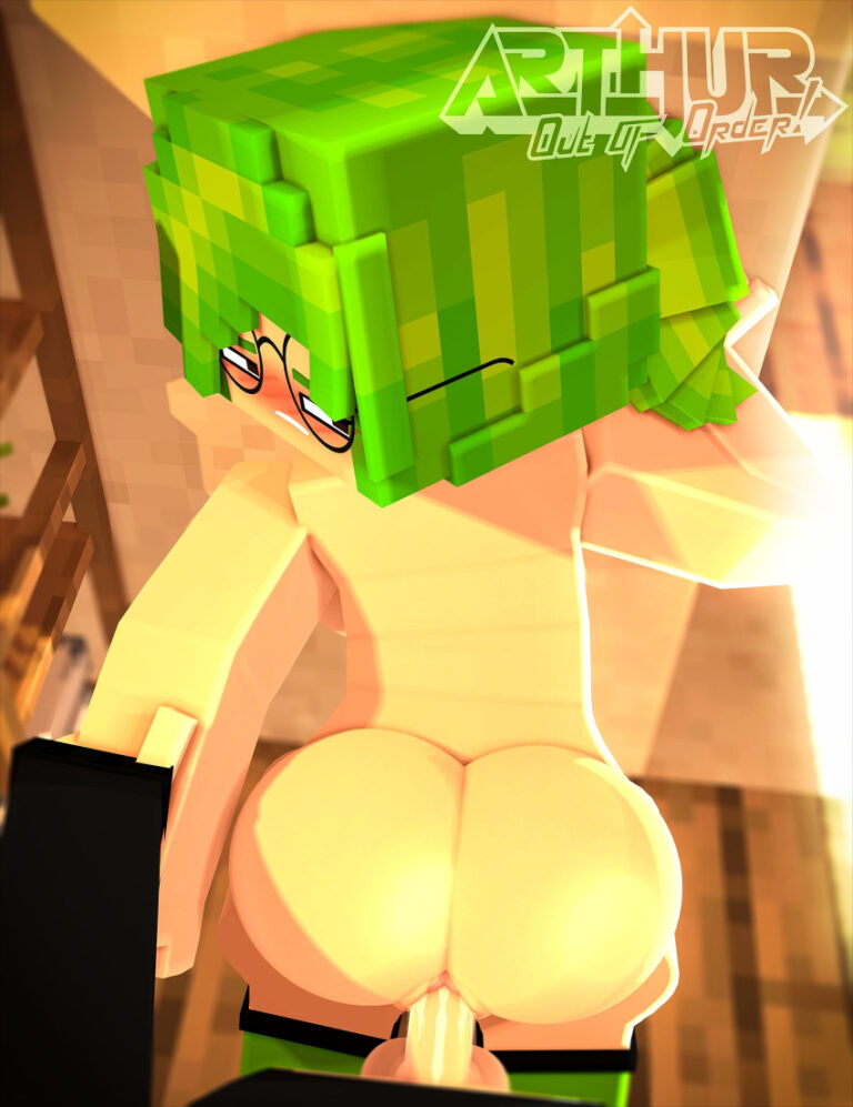 Minecraft Hentai Art Against Wall Male Ambiguous Penetration Huge Ass Big Ass Ass