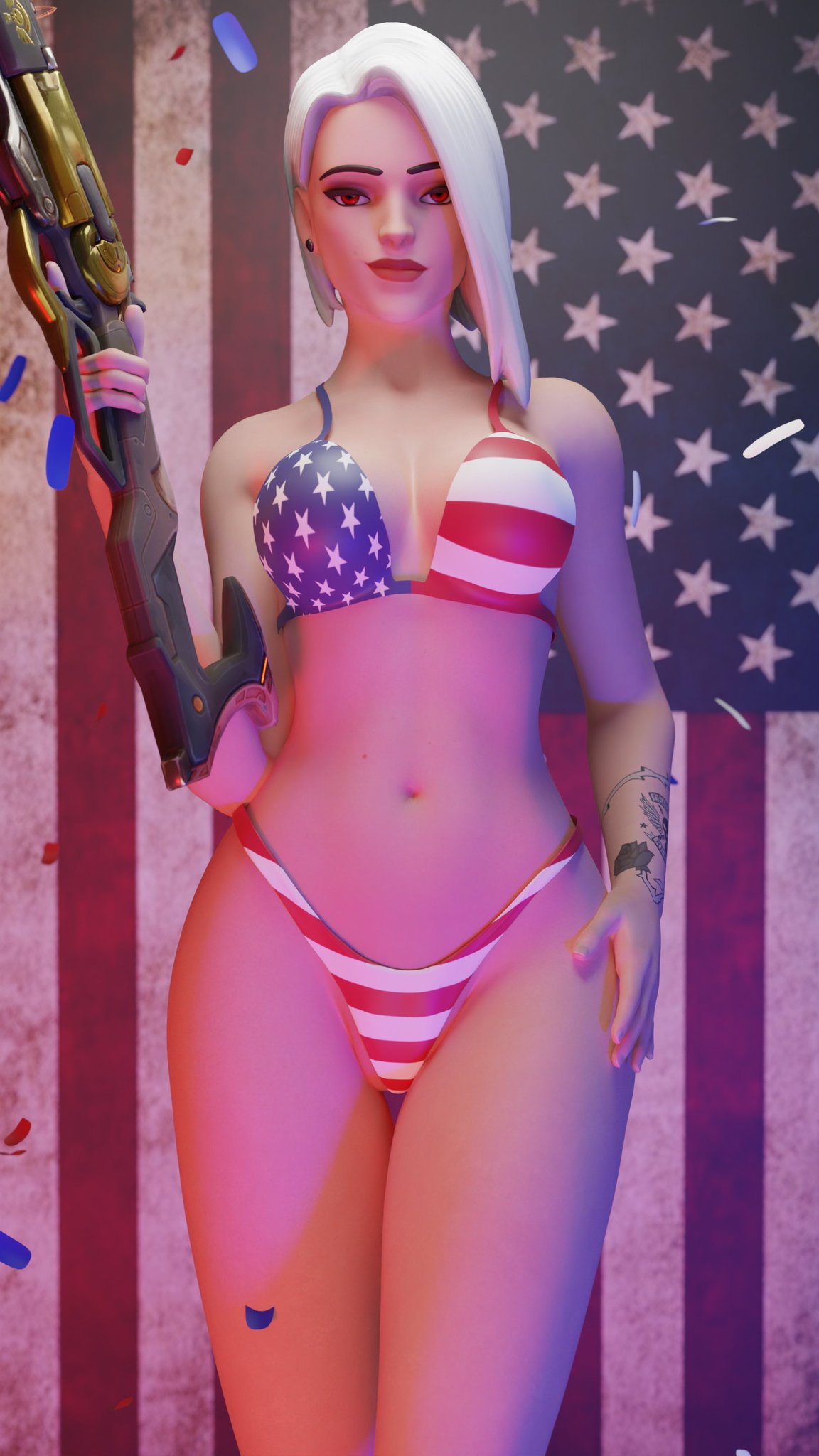 American Bikini Porn - Ashe Game Porn - Looking At Viewer, Bikini. - Valorant Porn Gallery