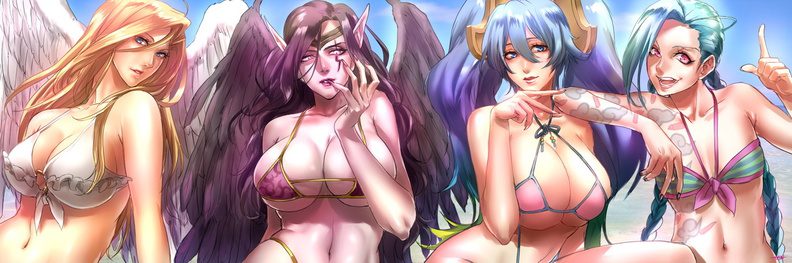 jinx-rule-–-blue-hair,-kayle,-big-breasts,-morgana,-wings,-purple-hair