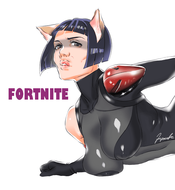 fortnite-hentai-art-–-mature-female,-big-breasts,-upper-body,-skin-tight,-catgirl