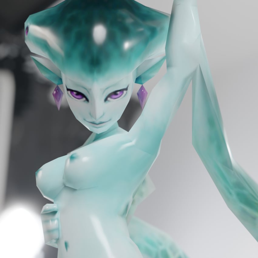 the-legend-of-zelda-game-porn-–-non-mammal-navel,-nintendo,-blue-skin,-zora,-lowpoly