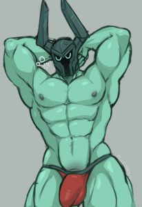 league-of-legends-hentai-–-,-solo,-grey-background,-muscular,-helmet,-male,-muscles