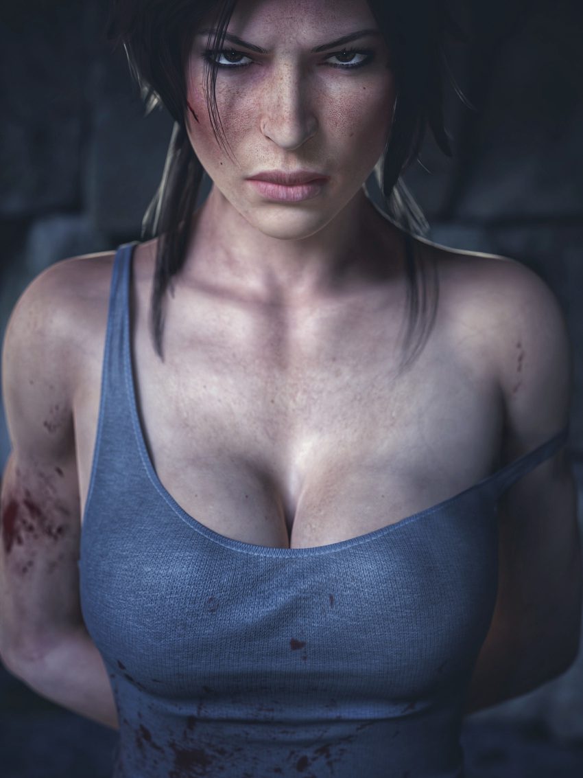 tomb-raider-hot-hentai-–-lara-croft-(survivor),-female,-cleavage,-female-focus