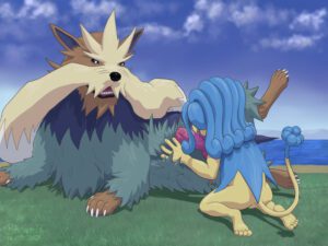 pokemon-hentai-art-–-stoutland,-blue-fur,-outside,-sex,-primate