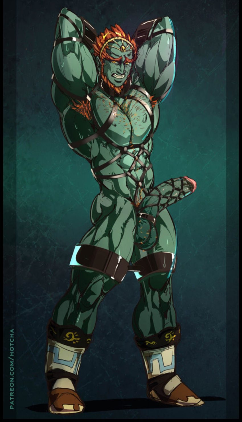 the-legend-of-zelda-hentai-art-–-leather-harness,-balls,-big-balls,-facial-hair