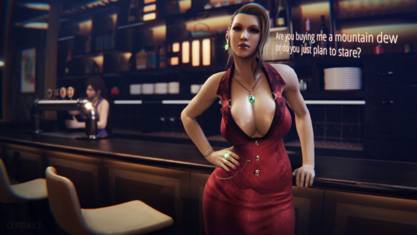 final-fantasy-hentai-art-–-cleavage,-big-areola,-red-dress