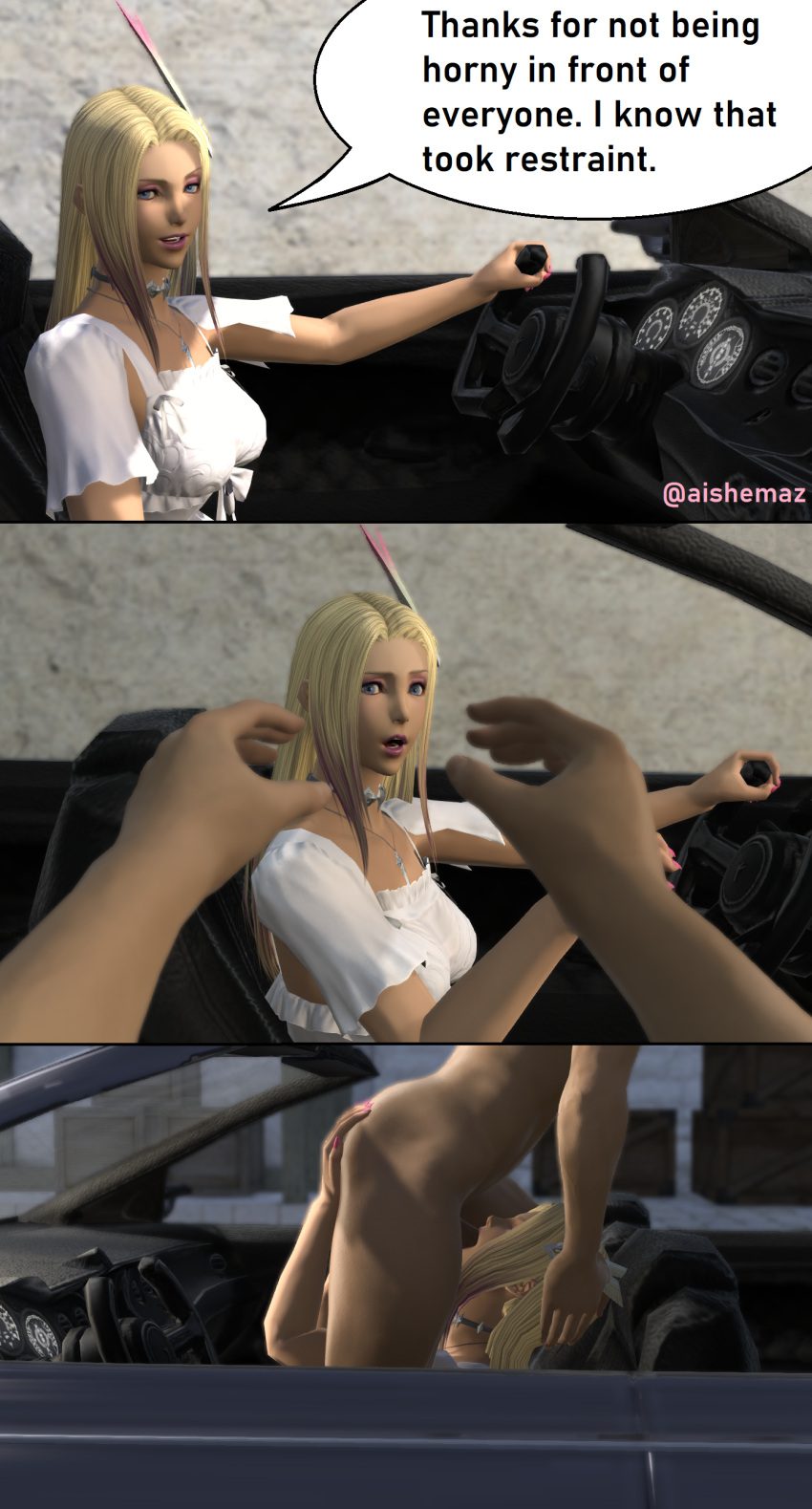 final-fantasy-hentai-–-blonde-hair,-looking-at-viewer,-hyur,-hand-on-butt,-outside,-multiple-angles