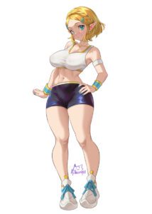 the-legend-of-zelda-hentai-–-shorts,-sportswear,-female,-smile,-ls,-princess-zelda,-breasts