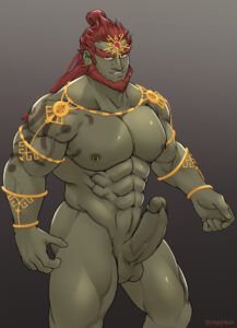 the-legend-of-zelda-hentai-–-solo-male,-big-penis,-beard,-nude,-green-skin,-nintendo,-red-hair