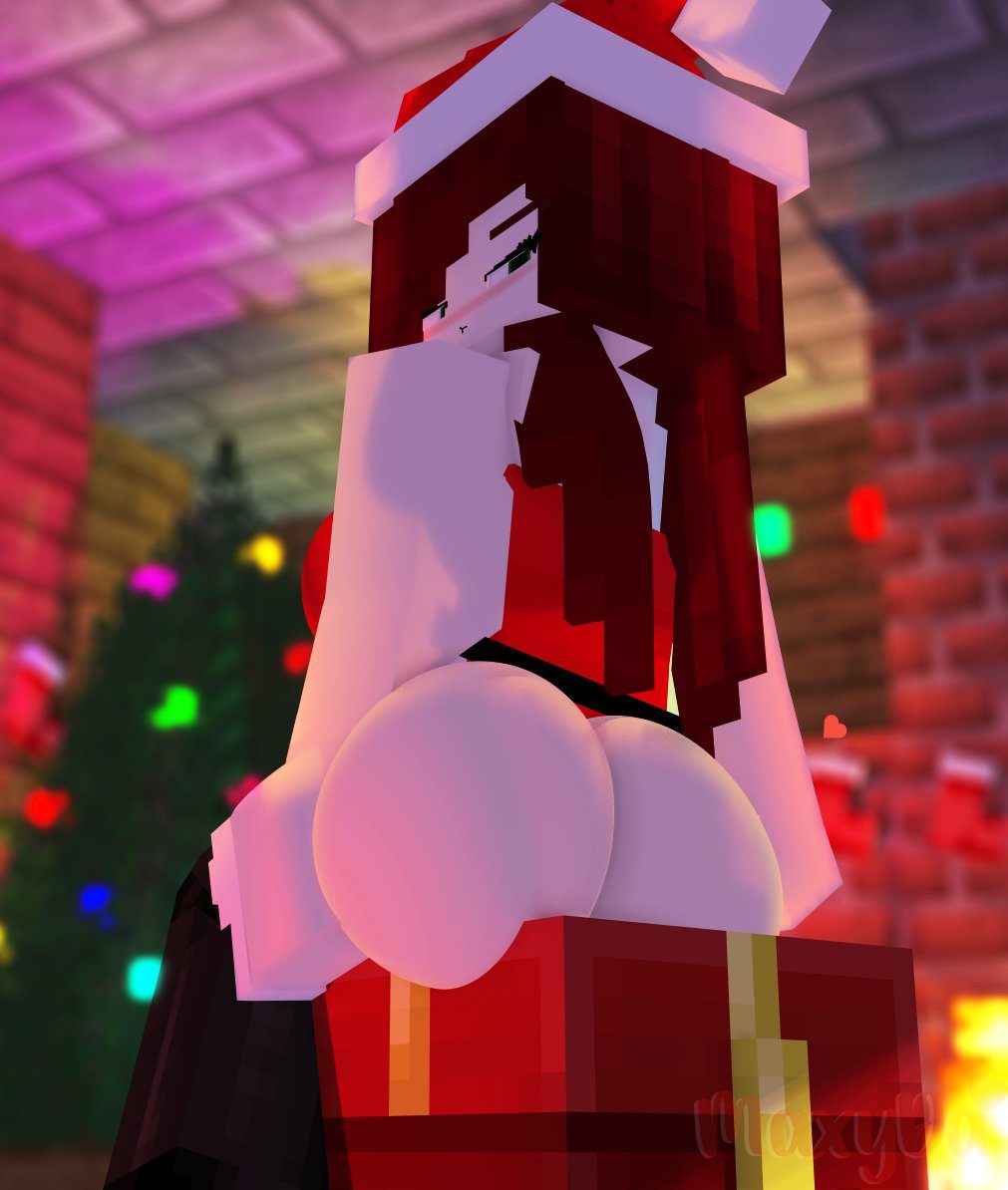 minecraft-free-sex-art-–-gift-box,-green-eyes,-clothed-female,-christmas-tree,-maxyda