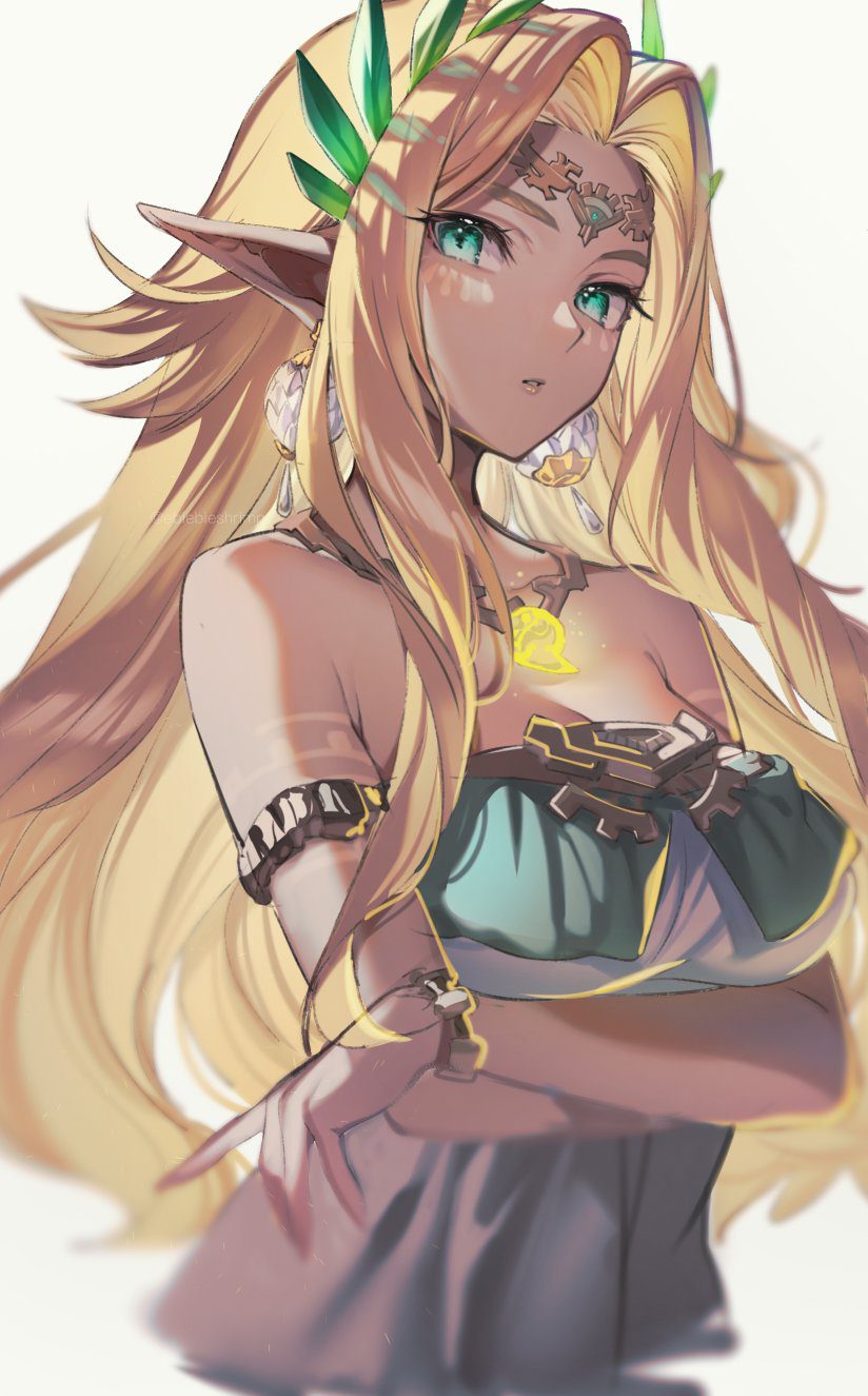 the-legend-of-zelda-game-hentai-–-cleavage,-sonia-(tears-of-the-kingdom),-jewelry,-white-dress,-solo,-dress,-earrings