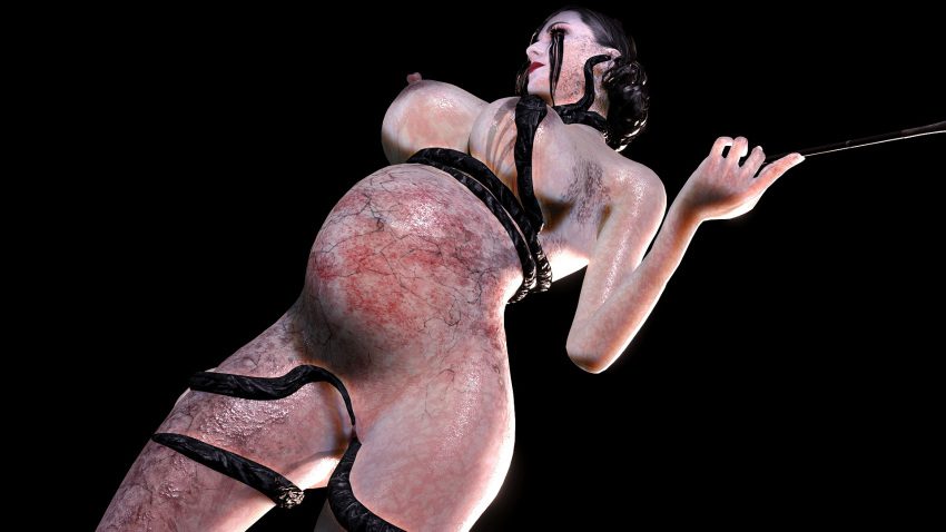 resident-evil-rule-–-huge-breasts,-pregnant-female,-simple-background,-black-hair,-mod