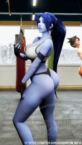 overwatch-rule-porn-–-gigantic-ass,-posing-for-picture,-blizzard-entertainment,-panties,-long-hair,-blender