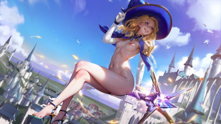 league-of-legends-porn-hentai-–-magician-hat,-luxanna-crownguard,-semi-nude,-heels,-cavicriot-games,-smile