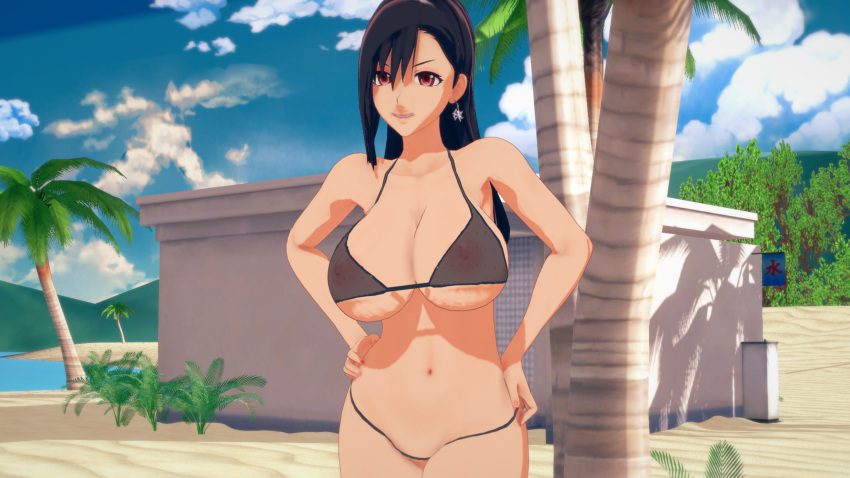 final-fantasy-hot-hentai-–-cleavage,-navel,-thong-bikini,-black-bikini