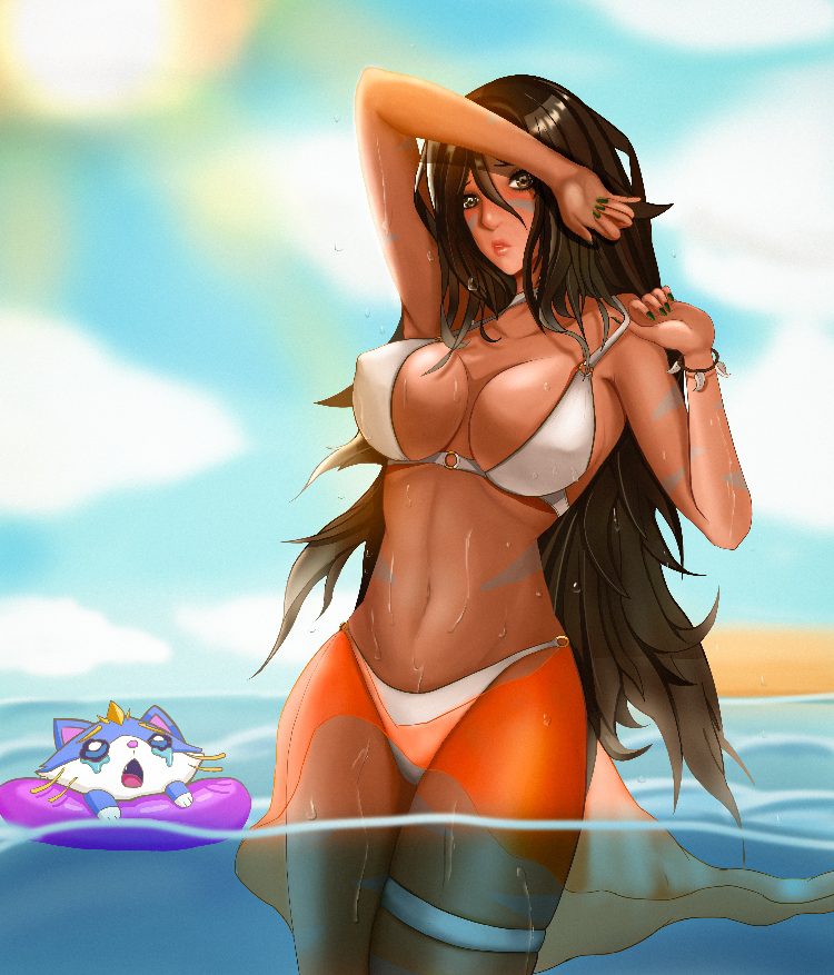 league-of-legends-game-porn-–-wet,-black-hair,-water,-orange-eyes-female,-riot-games,-wet-skin