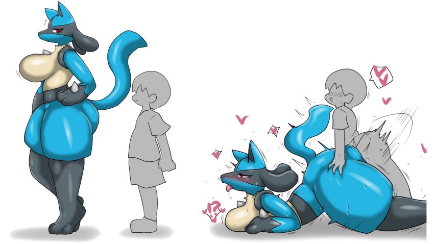 pokemon-hentai-art-–-sweating,-blue-skin,-male-dominating-female,-human-on-anthro,-looking-back,-furry-tail