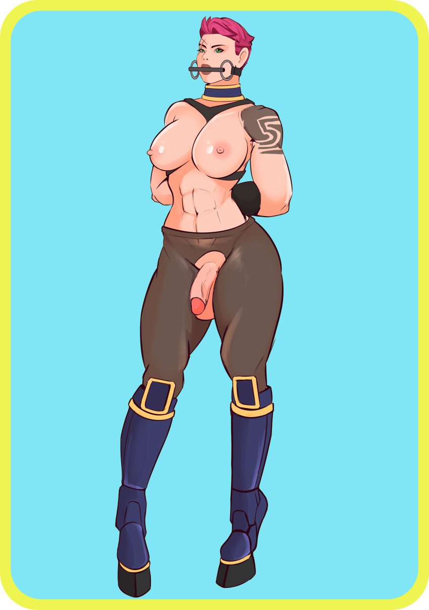 overwatch-hentai-–-light-skin,-futanari,-tattoo,-arms-tied-behind-back,-leggings,-hoove-boots