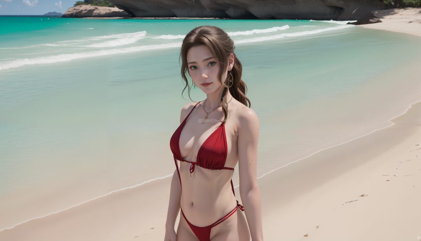 final-fantasy-hentai-porn-–-beach,-green-eyes,-aerith-gainsborough,-brown-hair