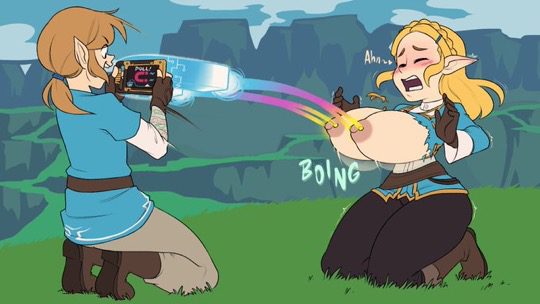 the-legend-of-zelda-hentai-–-a-gal,-nipple-piercing,-breasts,-pulling-breasts,-zelda-(breath-of-the-wild),-breast-pull,-nipples