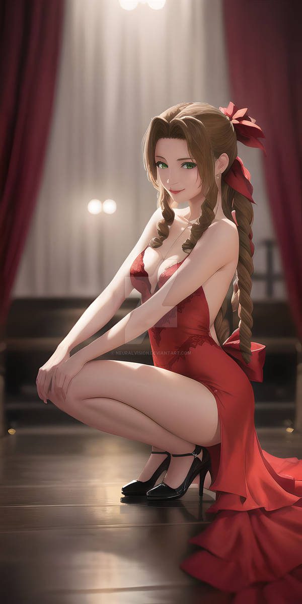 final-fantasy-sex-art-–-ai-generated,-final-fantasy-vii,-red-dress,-aerith-gainsborough,-green-eyes,-final-fantasy-vii-remake