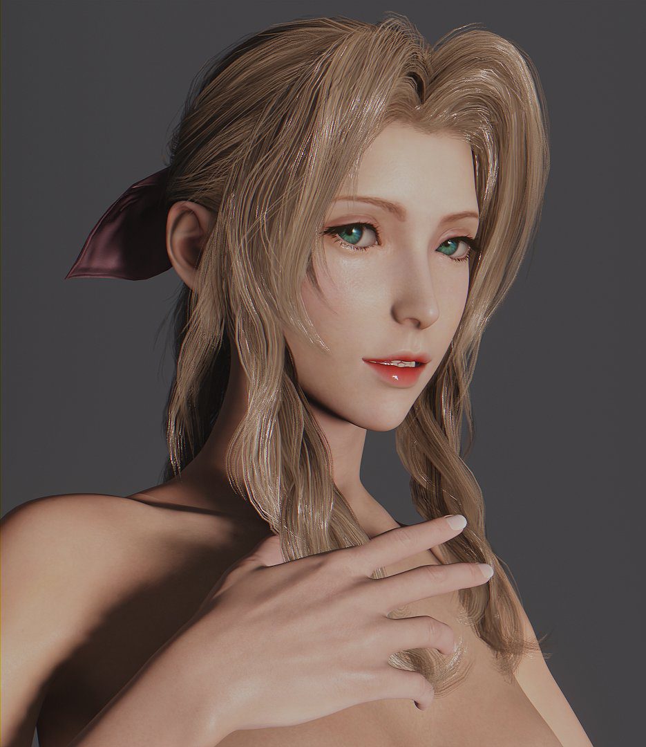 final-fantasy-sex-art-–-brown-hair,-green-eyes,-final-fantasy-vii,-looking-at-viewer