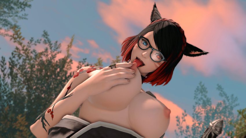 final-fantasy-hentai-porn-–-catgirl,-avatar-(fflicking-own-breast,-cat-ears,-warrior-of-light-(final-fantasy-xiv),-sucking-own-breasts