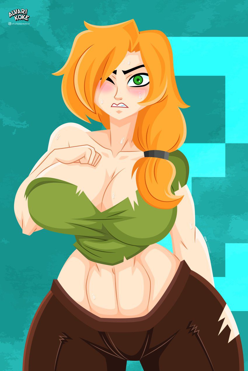 alex-game-hentai-–-green-eyes,-artist-logo,-torn-clothes,-orange-hair