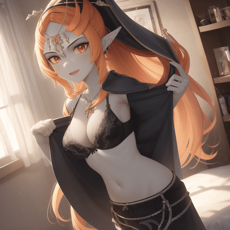 the-legend-of-zelda-hot-hentai-–-midna,-solo,-shorts,-black-bra