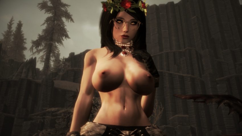 skyrim-rule-–-hair,-flower-on-head,-elegant,-white-skin,-laurel-wreath