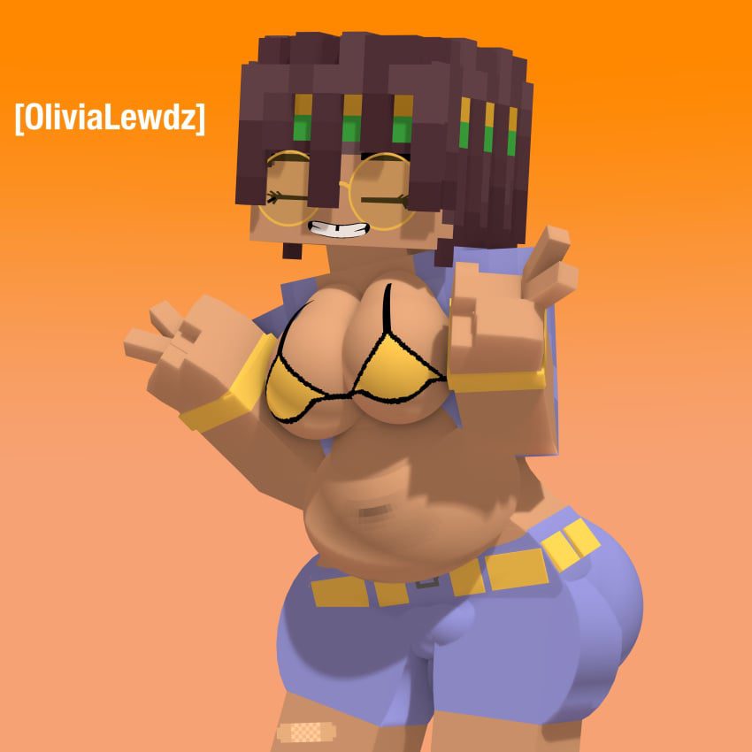 minecraft-hentai-xxx-–-yellow-belt,-applchu,-orange-background,-gap-teeth,-yellow-bracelet,-chubby,-yellow-bra