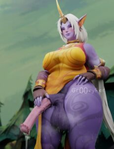 celestial-xxx-art-–-precum,-sweaty-body,-precum-string,-horsecock,-thick-thighs,-solo-futa