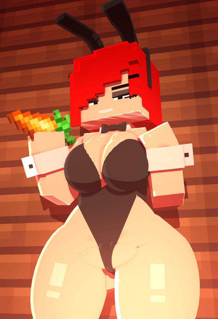 minecraft-hentai-art-–-thighs,-huge-breasts,-hairclip,-shadow,-solo,-bed