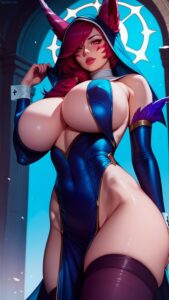 league-of-legends-hentai-xxx-–-nun&#habit,-nsfw,-sideboob,-xayah,-seductive-gaze