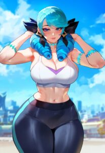 gwen-xxx-art-–-sports-bra,-solo,-female,-leggings,-multicolored-eyes,-female,-nai-diffusion