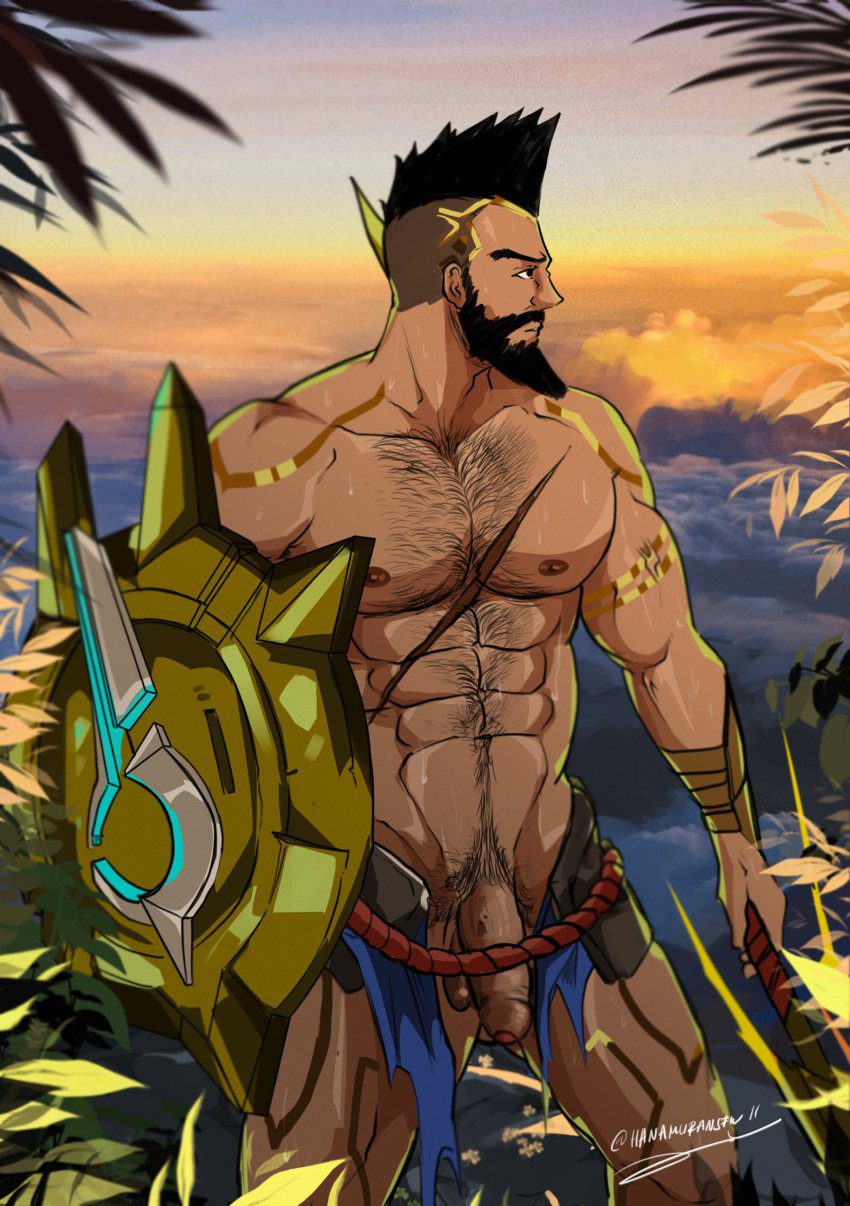 atreus-hentai-art-–-pantheon,-male-nipples,-muscular-male,-tattoos,-bara