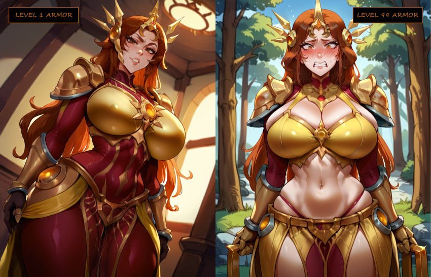 leona-game-hentai-–-full-face-blush,-before-and-after,-breasts,-ai-generated,-blush,-huge-breasts,-g-string